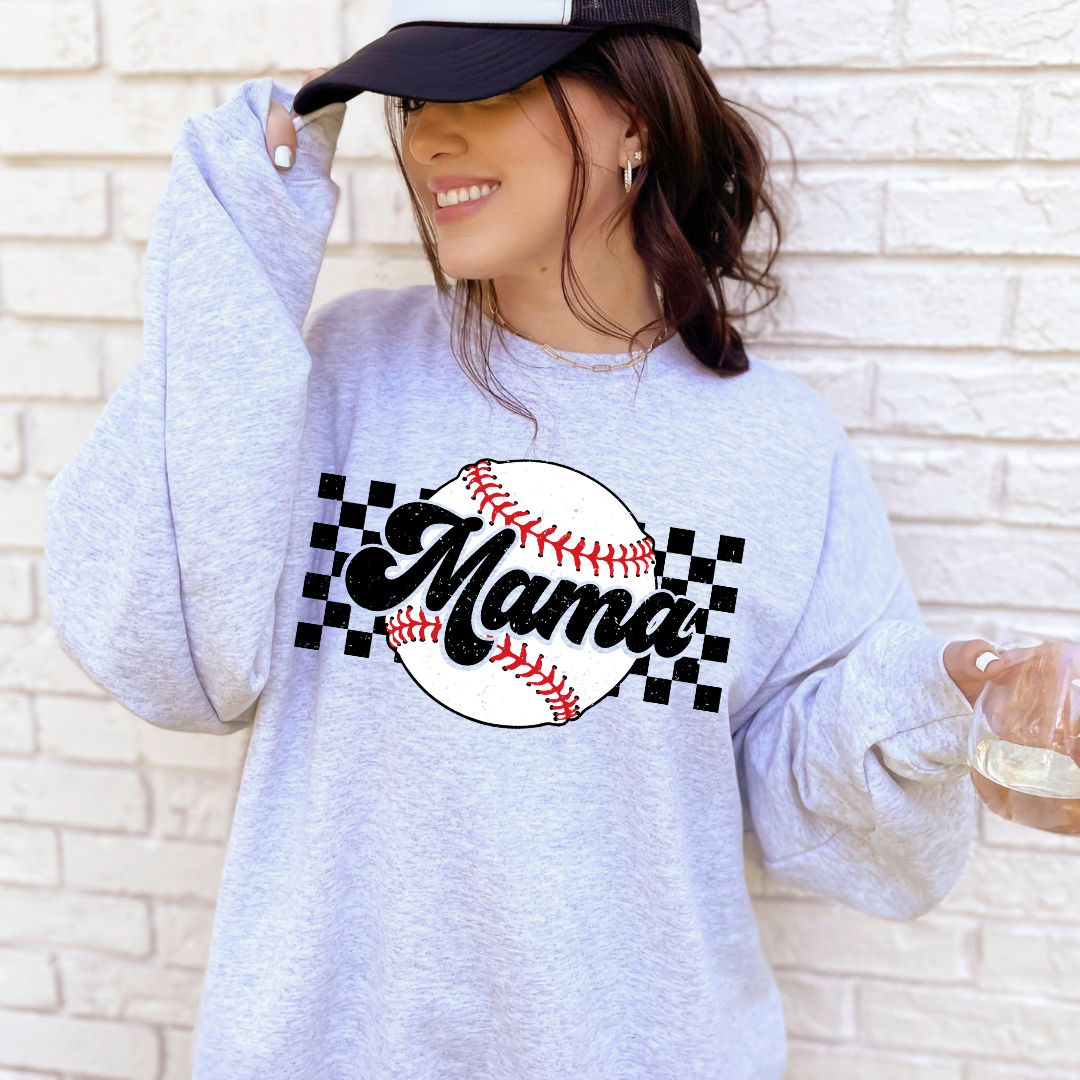 Checkered Baseball Mama