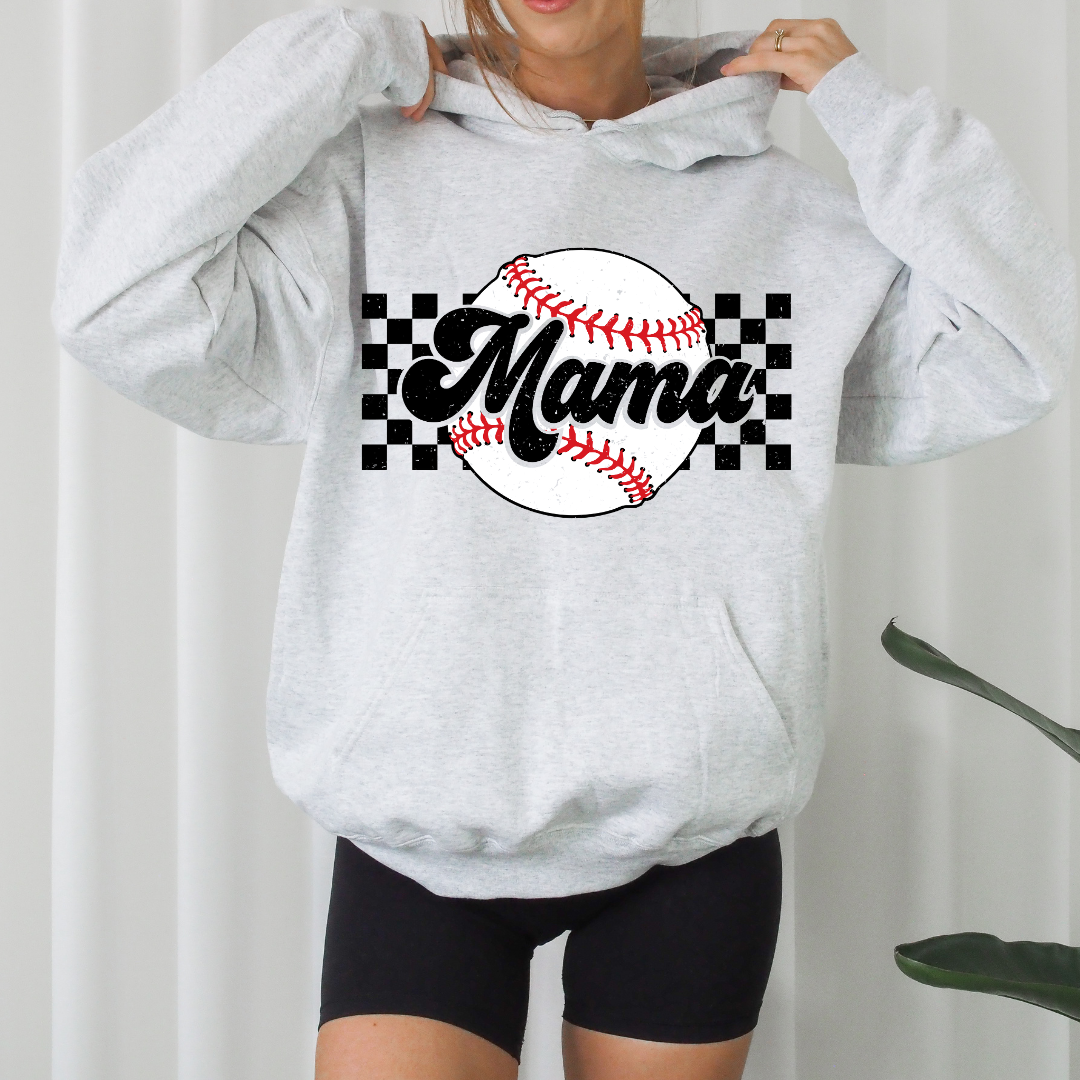 Checkered Baseball Mama
