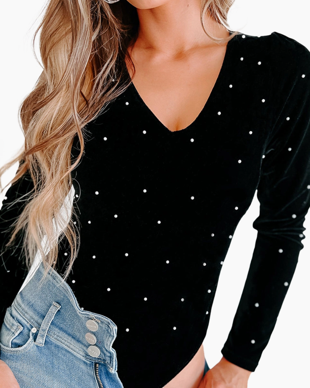 Velvet & Pearl Long Sleeve Bodysuit~IN STOCK