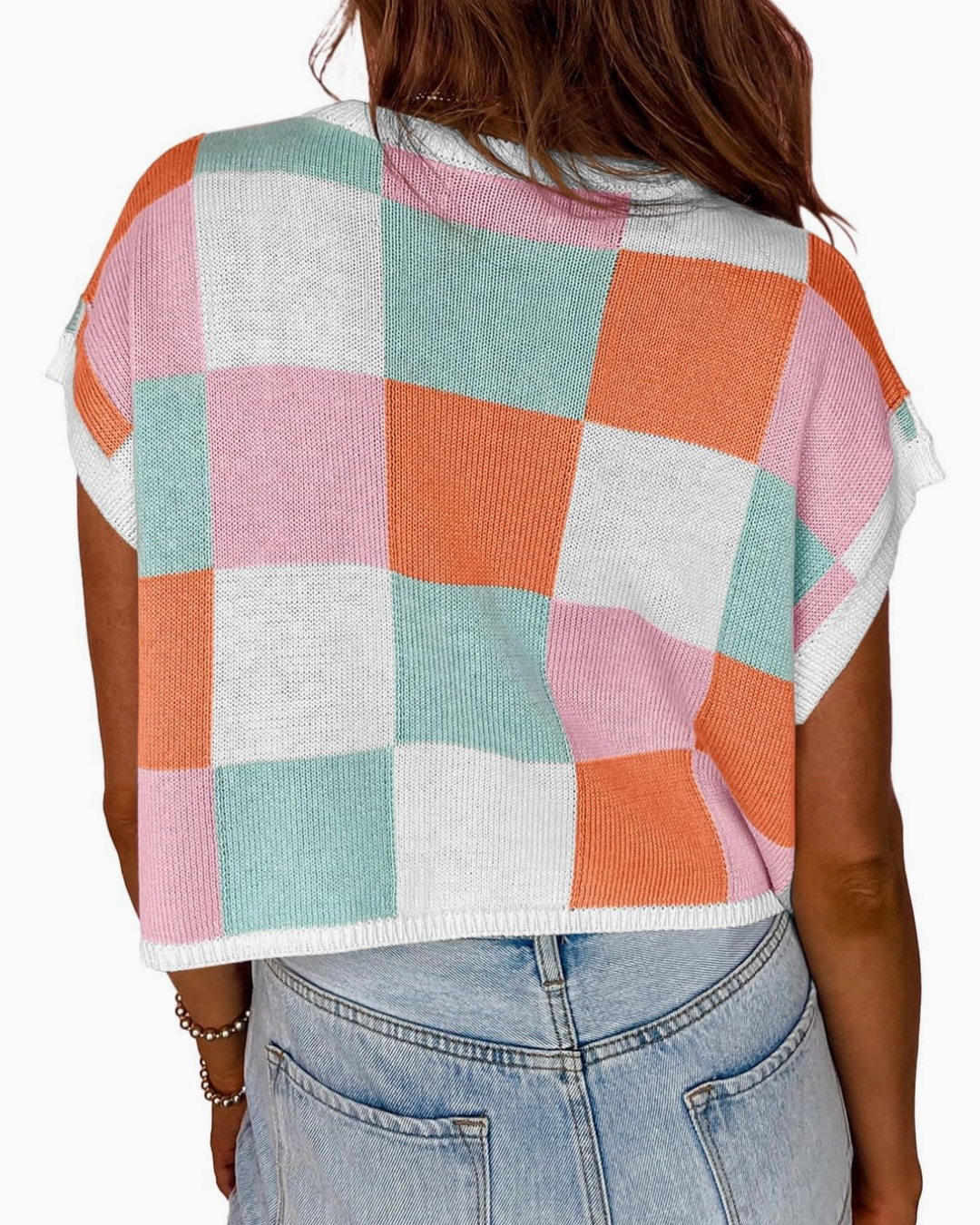 Colorblock Knit Sweater Vest