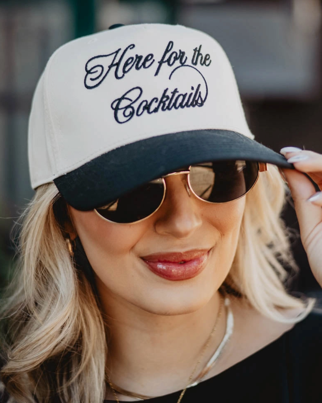 Here For The Cocktails Hat~Black