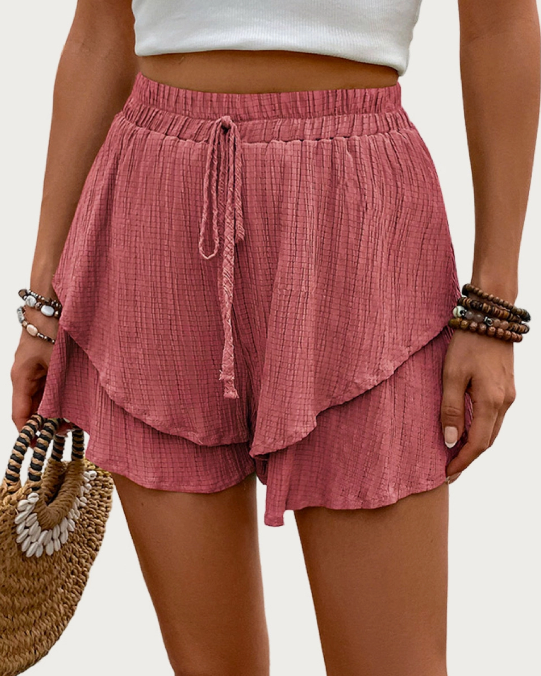 Mauve Ruffle Shorts