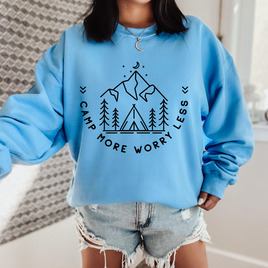 Camp More, Worry Less Crewneck