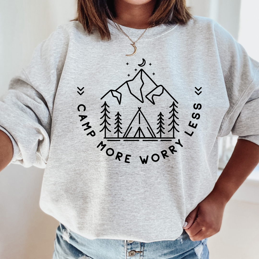 Camp More, Worry Less Crewneck