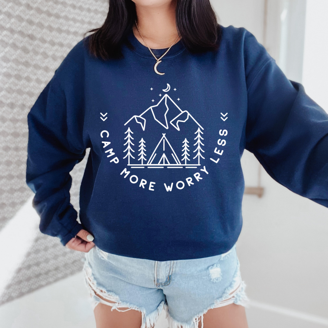 Camp More, Worry Less Crewneck