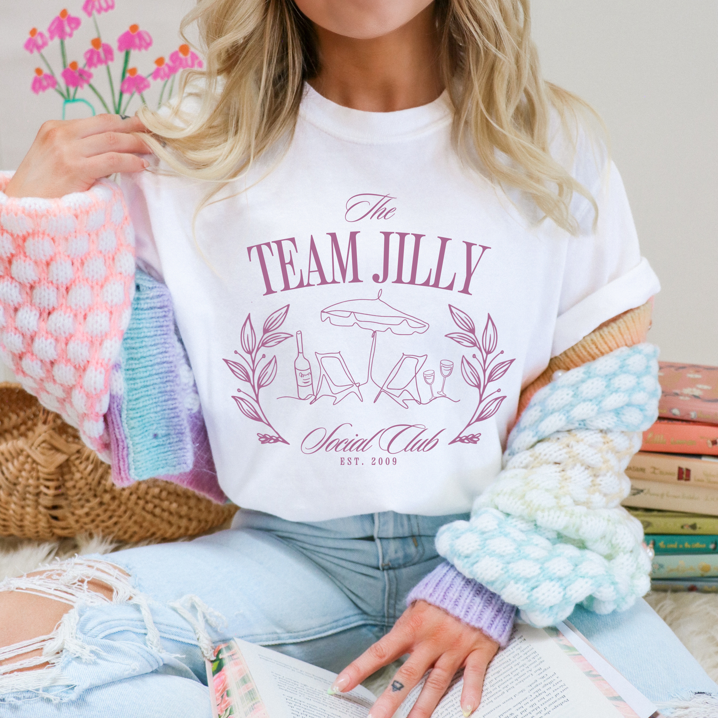 The Team Jilly Social Club Tee~White
