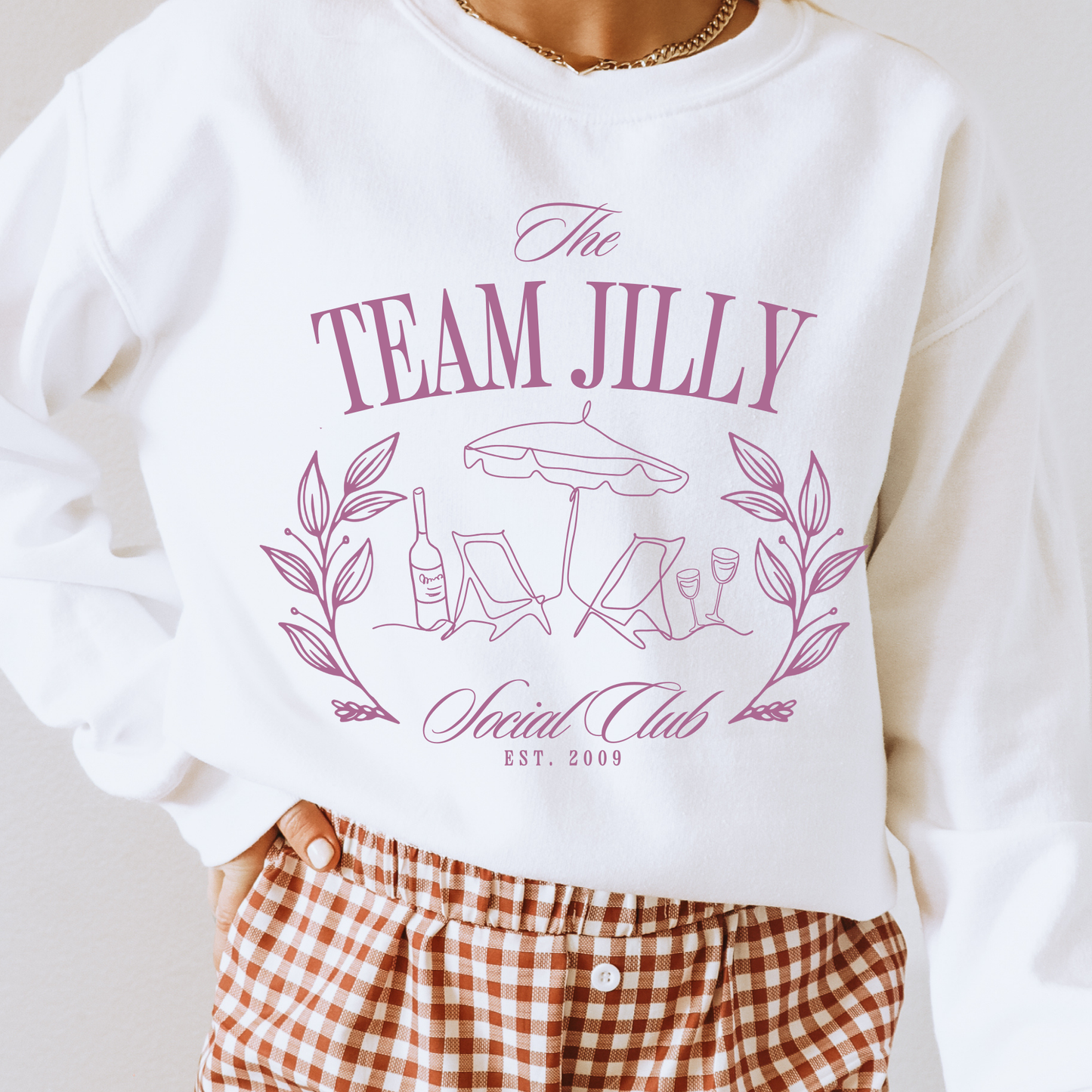 The Team Jilly Social Club Crewneck~White