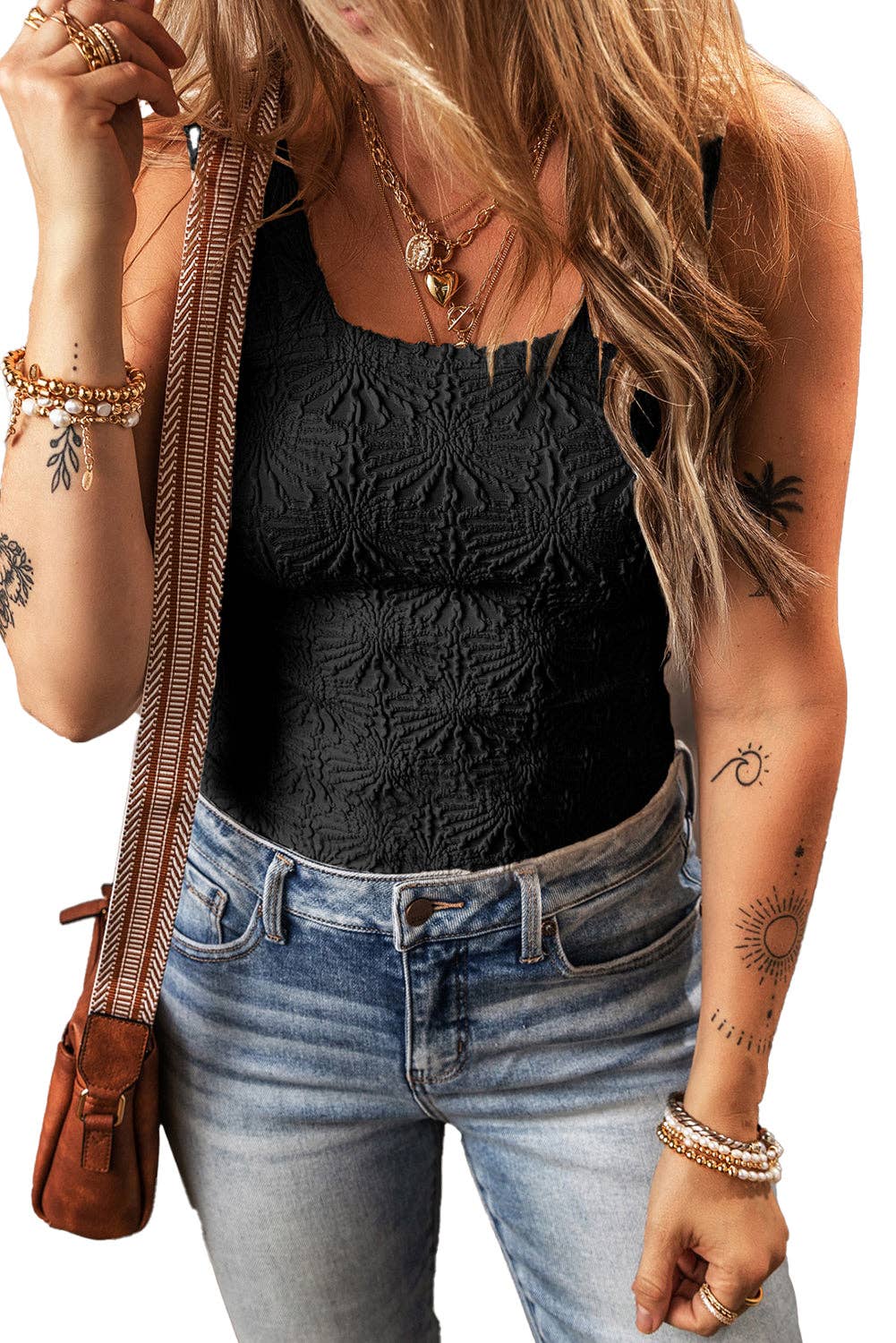 Floral Textured Tank Top