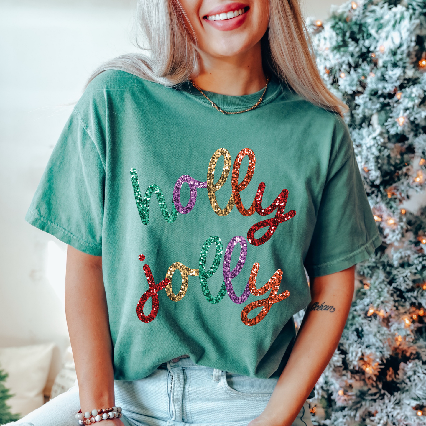 Holly Jolly~Faux Sequin