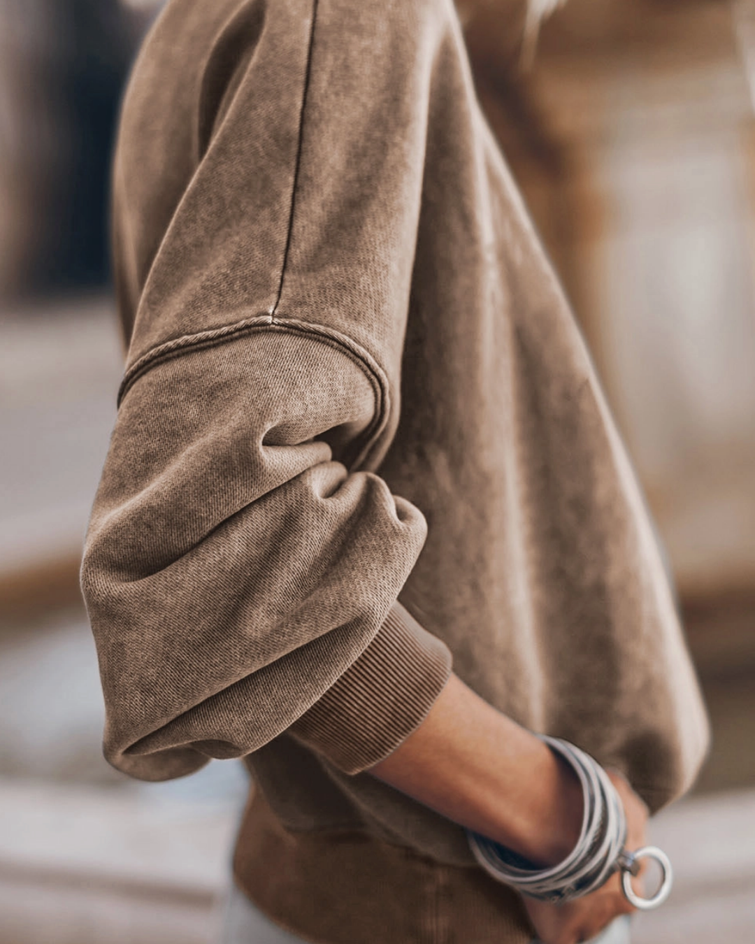 The Mineral Wash Oversized Sweater-Khaki~IN STOCK