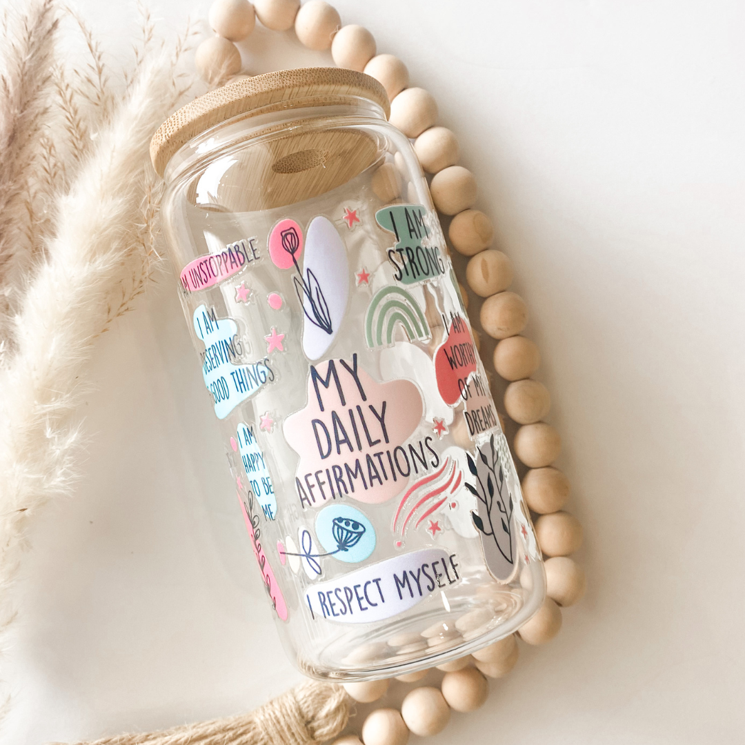 My Daily Affirmations Glass Can