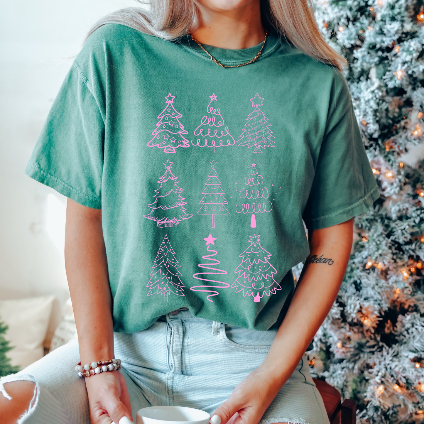 Pink Boho Christmas Tree