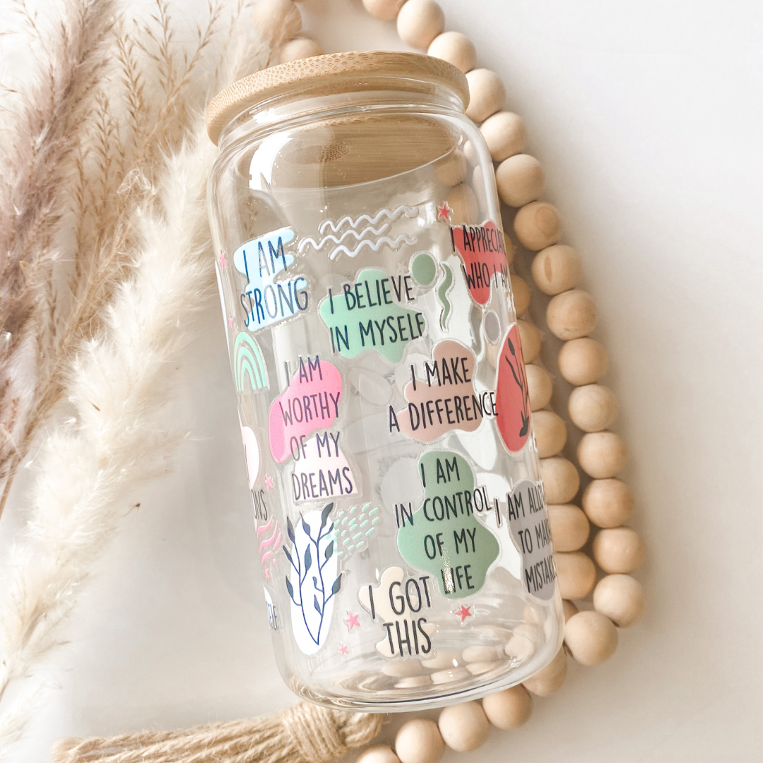 My Daily Affirmations Glass Can