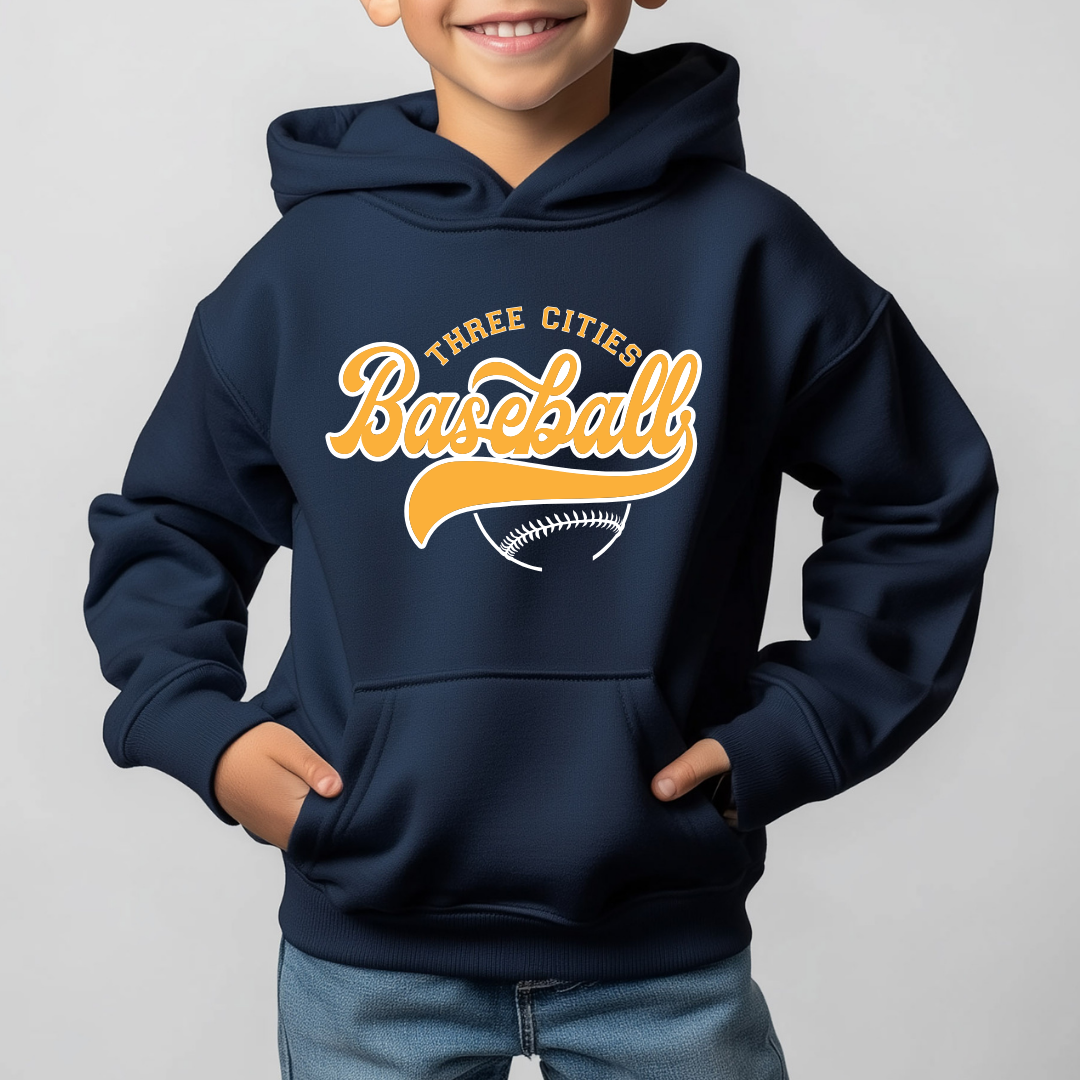 Three Cities Baseball Hoodie
