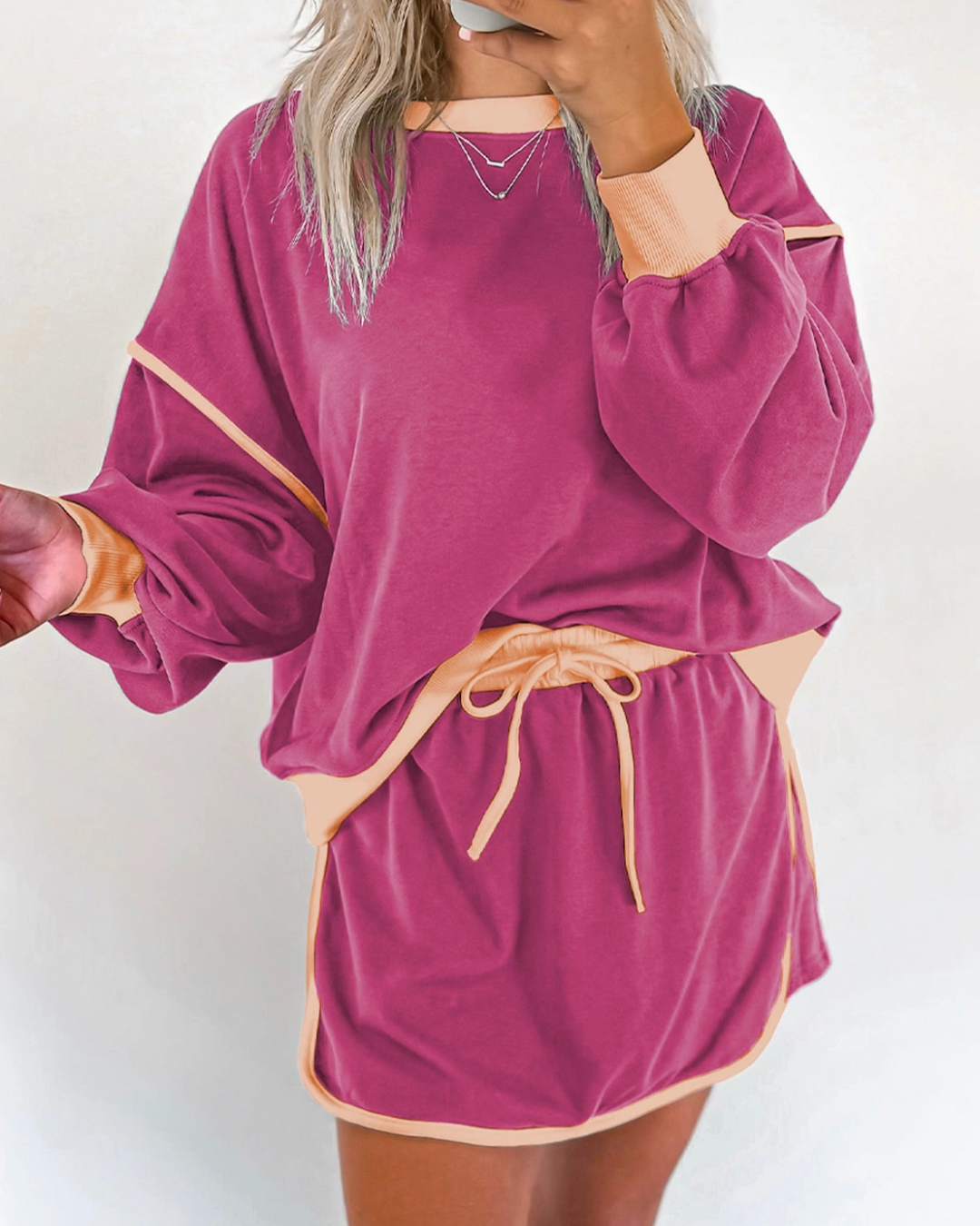 Colour Contrast Short Set~Pink~PRE-ORDER