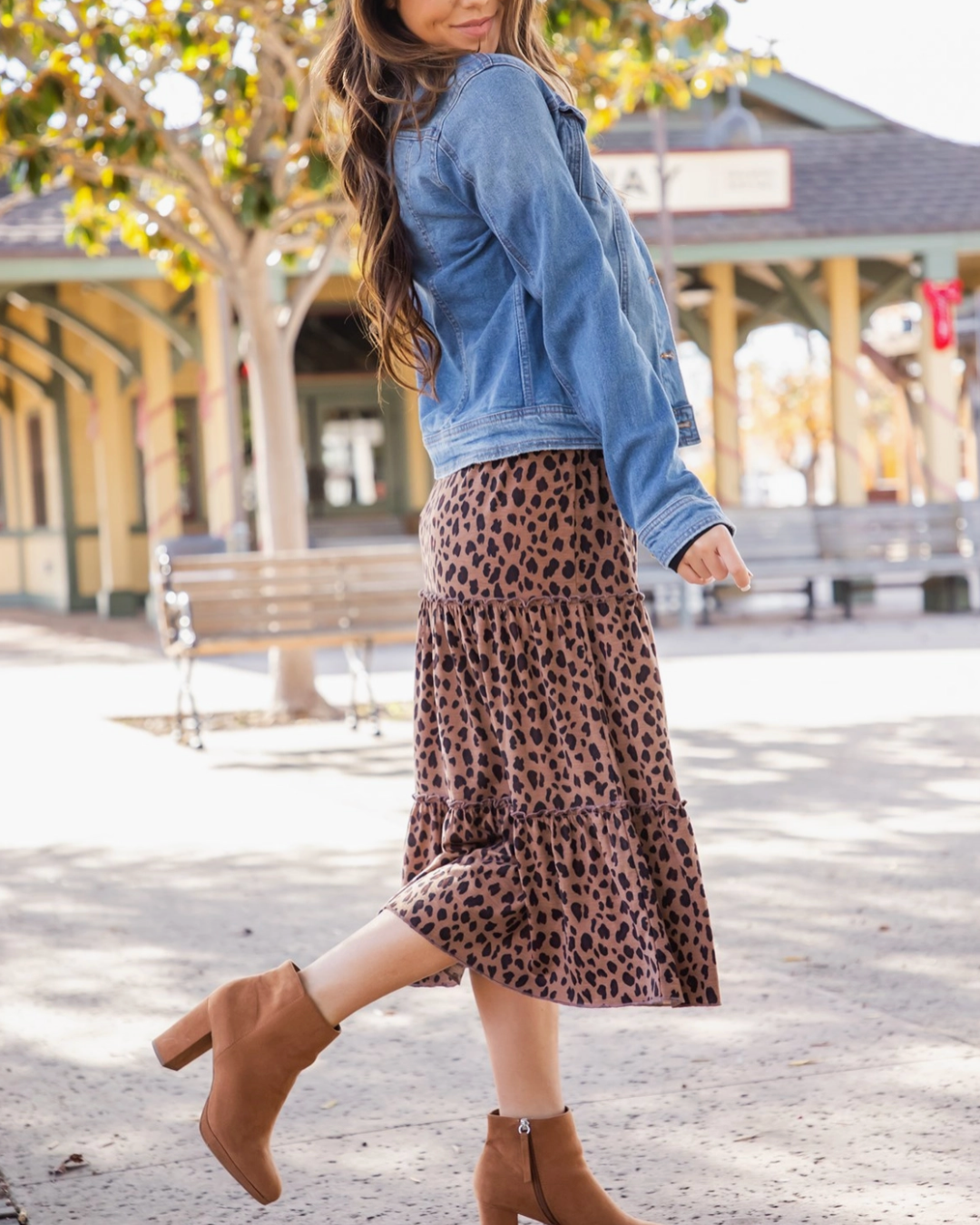 Tiered Midi Skirt