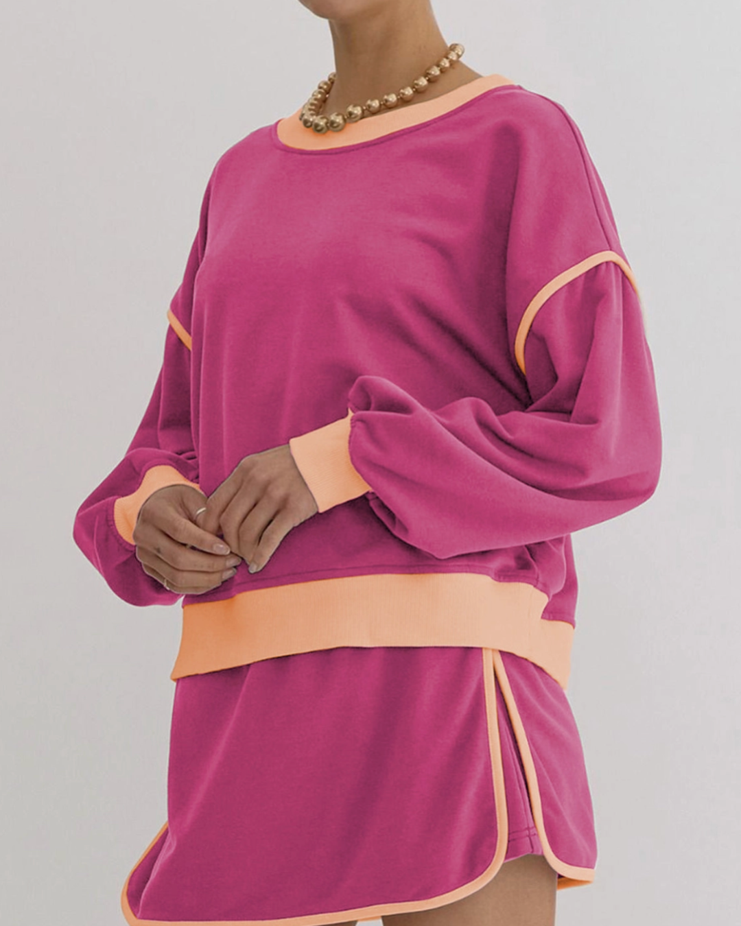 Colour Contrast Short Set~Pink~PRE-ORDER
