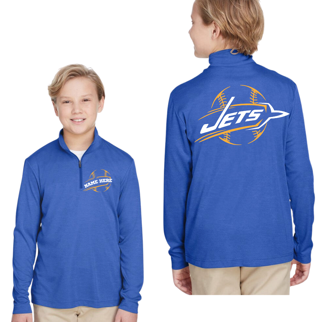 Jets Baseball Half Zip Sweater~Custom Name