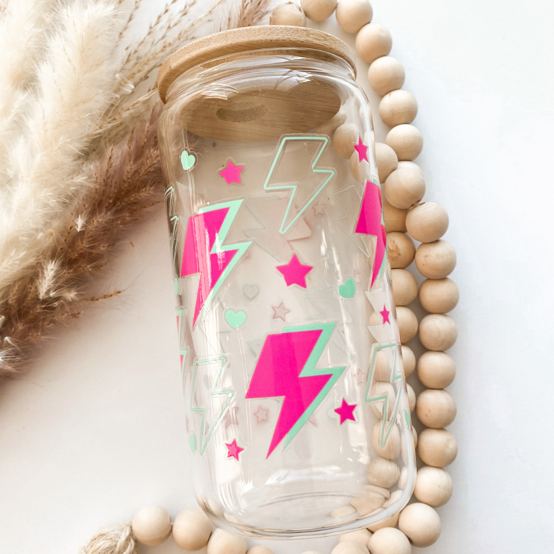 90's Lightning Glass Can