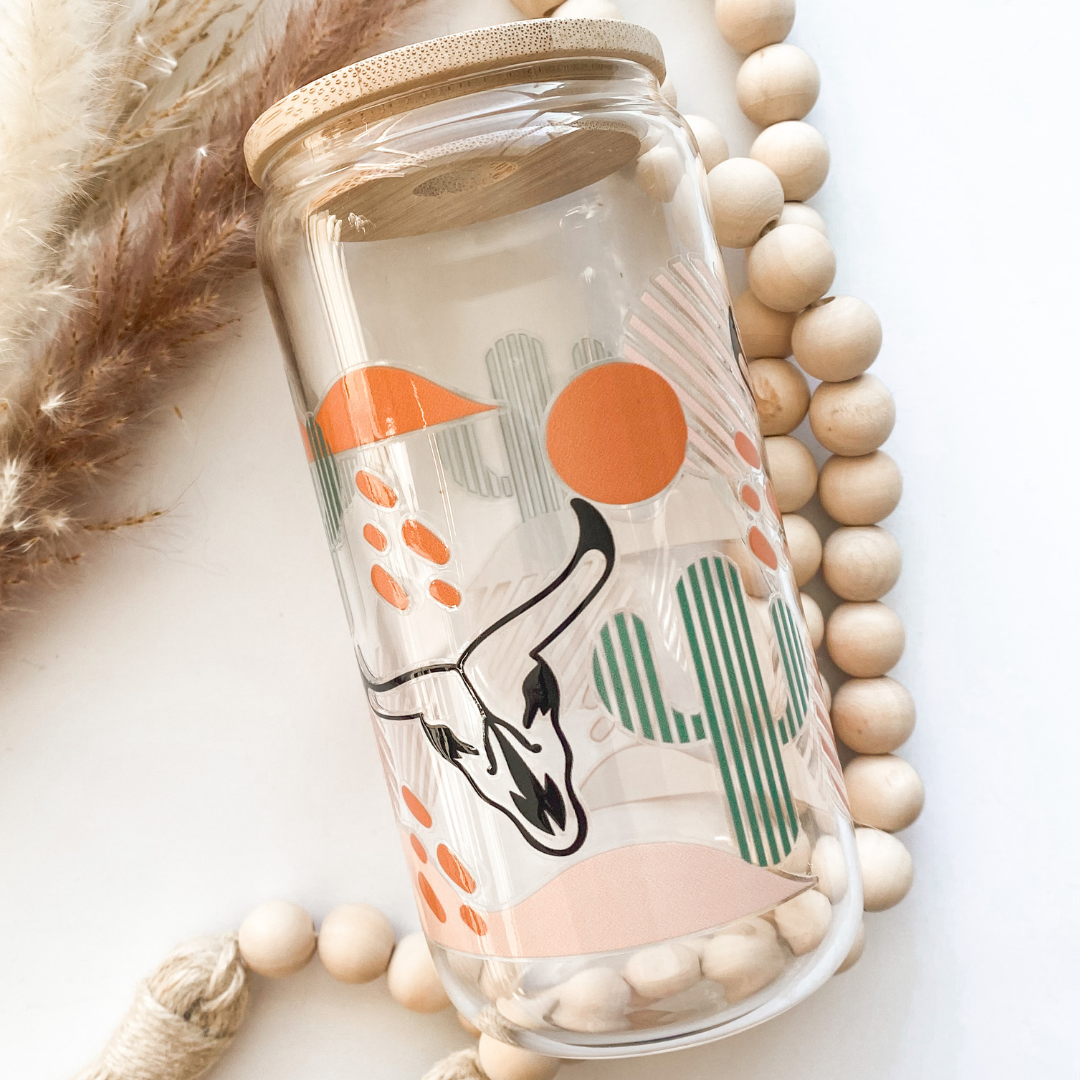 Boho Desert Glass Can