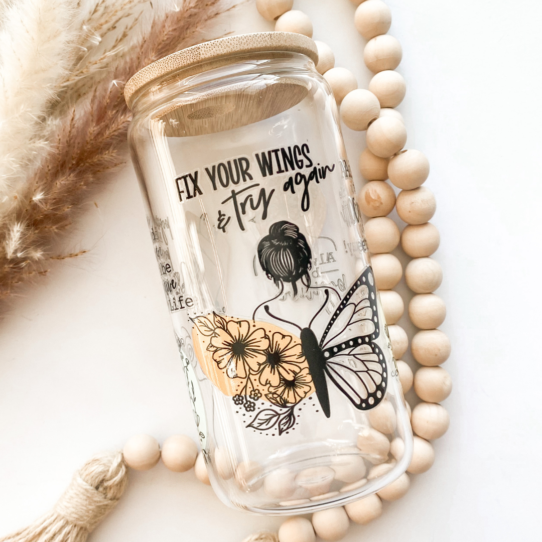 Positive Mindset Glass Can