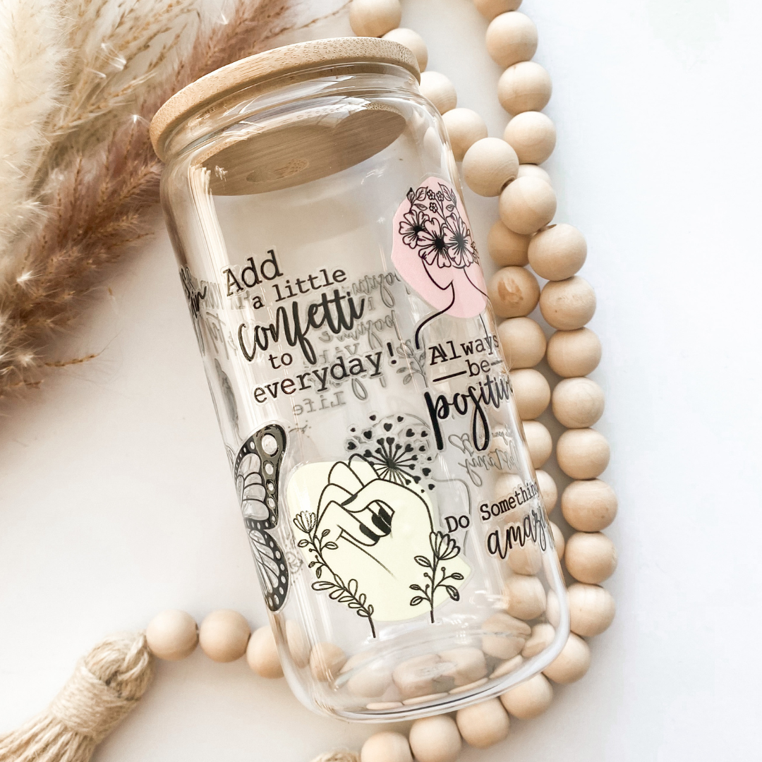 Positive Mindset Glass Can