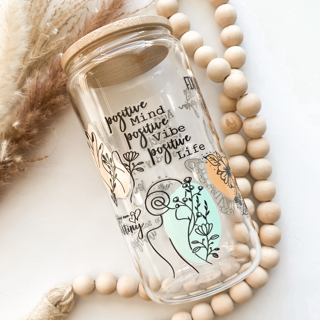 Positive Mindset Glass Can