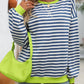 Trendy Striped Sweatshirt~Dark Blue