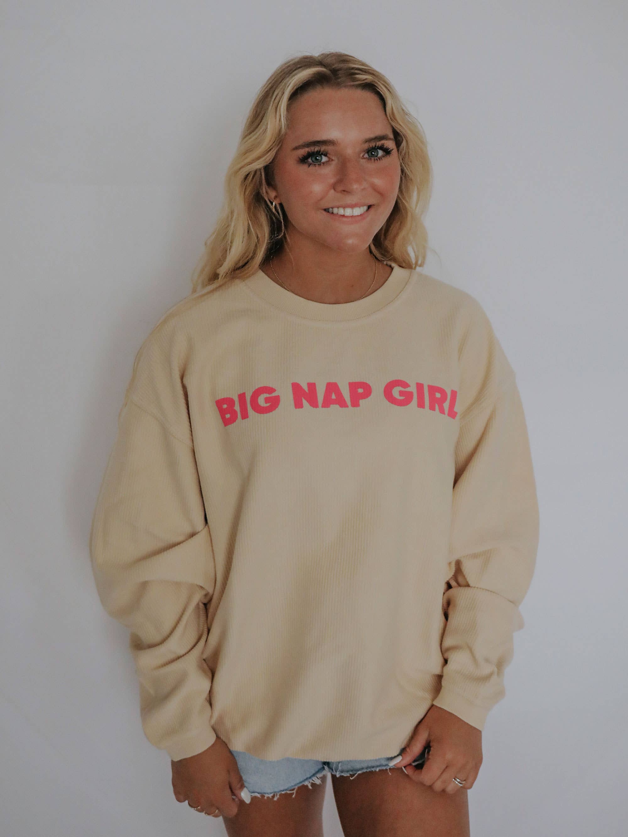 Big Nap Girl Neon Corded Sweatshirt