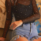 Rhinstone Mesh Top
