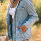 Denim Distressed Hooded Jacket