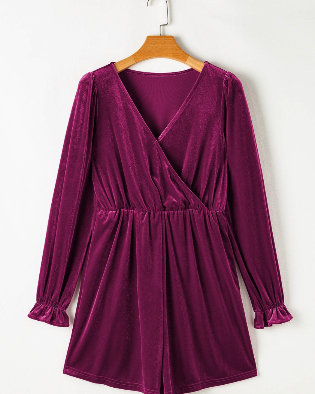 Velvet Long Sleeve Romper