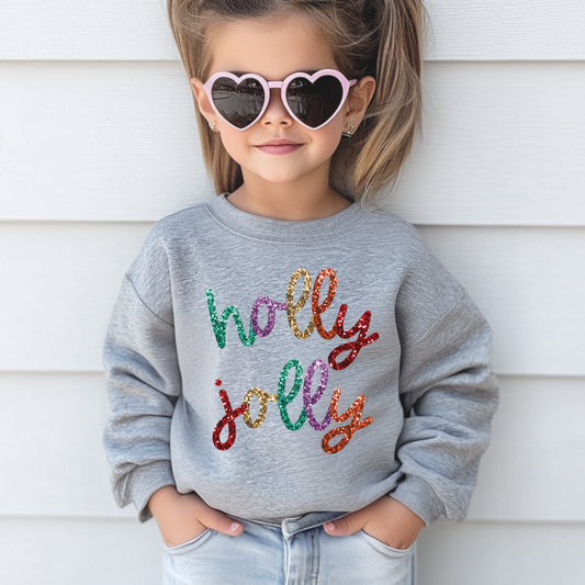 Holly Jolly~Faux Sequins~Toddler/Youth