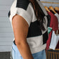 Colorblock Short Sleeve Sweater