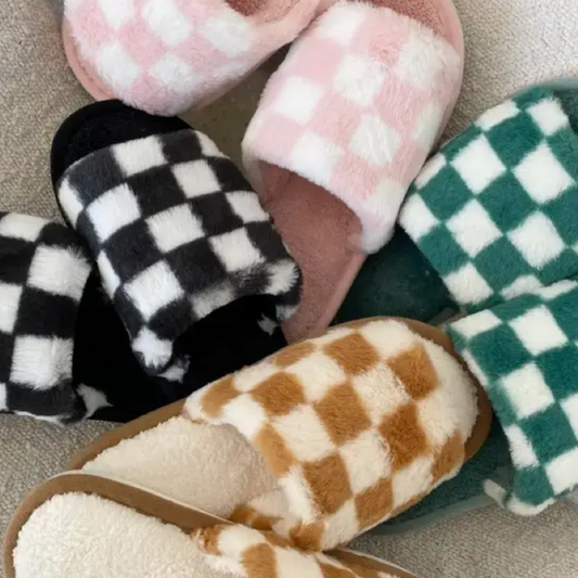 Checkered Slippers~IN STOCK