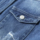 Mineral Wash Distressed Denim Jacket