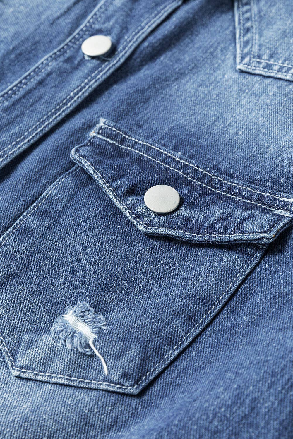 Mineral Wash Distressed Denim Jacket