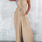 Wide Leg Tie Up Jumpsuit