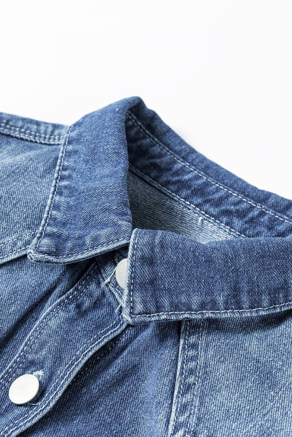 Mineral Wash Distressed Denim Jacket