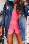 Mineral Wash Distressed Denim Jacket
