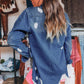 Mineral Wash Distressed Denim Jacket