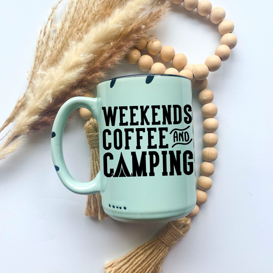 Weekends, Coffee, Camping Mug