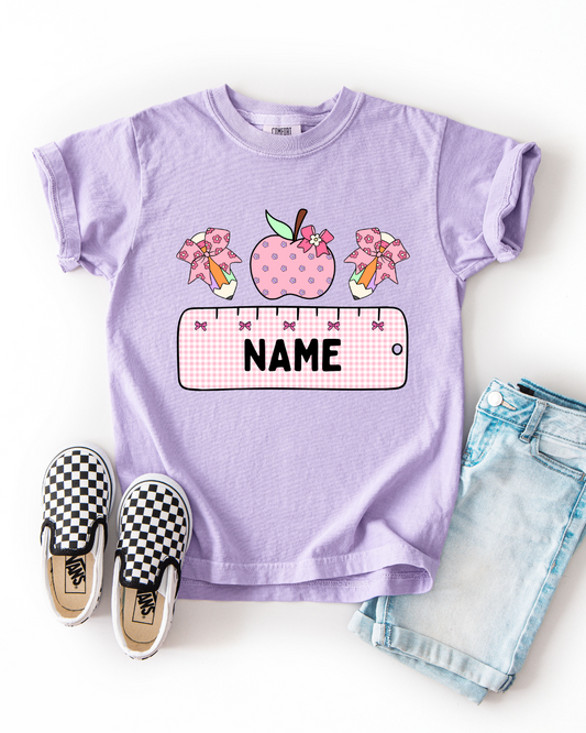 Flower Apple & Plaid Ruler