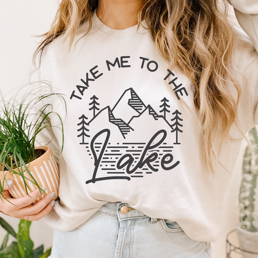 Take Me To The Lake Crewneck~Dust