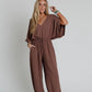 New Love Relaxed Drawstring Jumpsuit - Mocha
