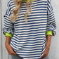 Trendy Striped Sweatshirt~Dark Blue