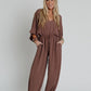 New Love Relaxed Drawstring Jumpsuit - Mocha