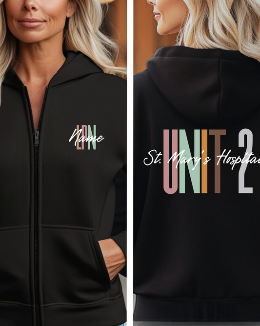 Unit Two Zip Up Hoodie~Custom