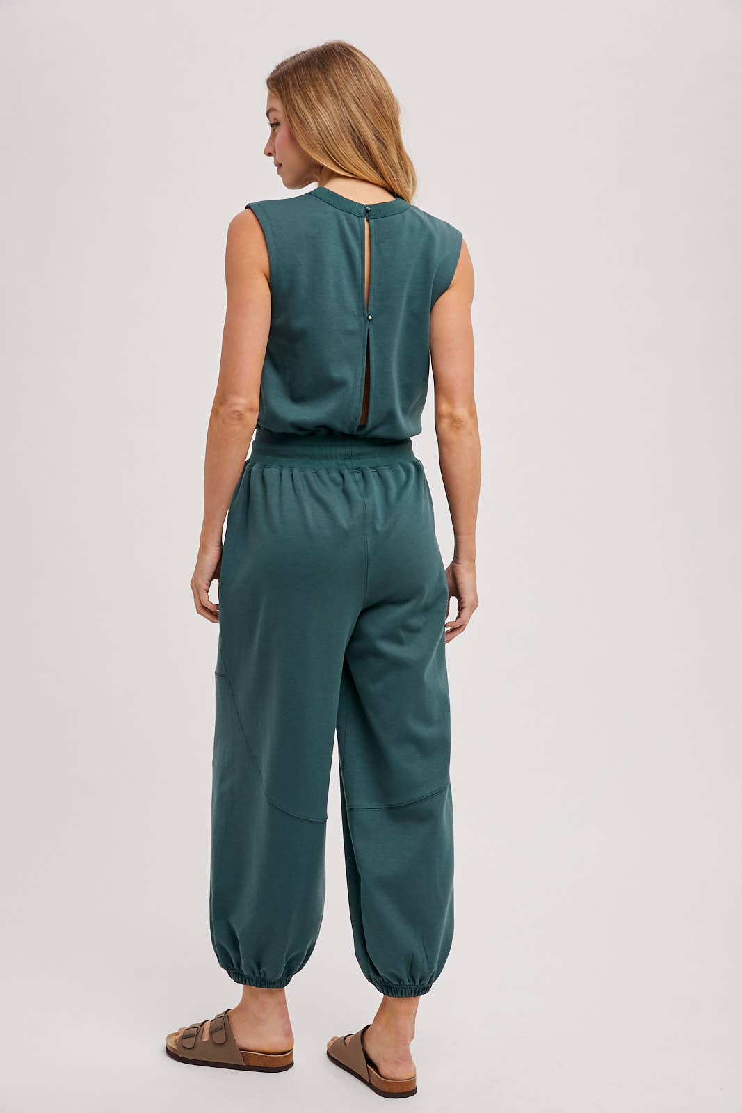 Drawstring Knit Jumpsuit