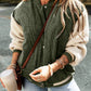 Corduroy Fleece Buttoned Bomber Jacket